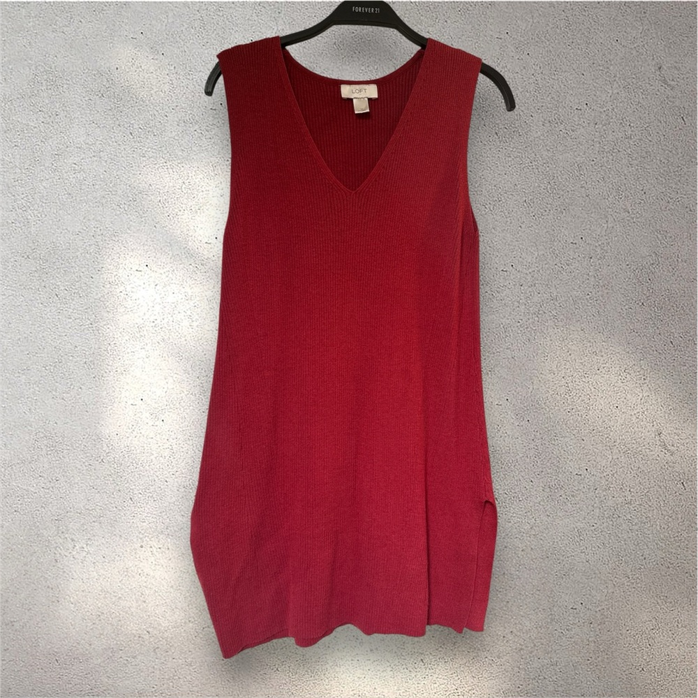 LOFT Rich Red Knit Top